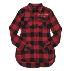 Ladies Long Sleeve Plaid Flannel Shirt