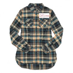 Ladies Long Sleeve Plaid Flannel Shirt