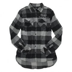 Ladies Long Sleeve Plaid Flannel Shirt