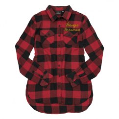 Ladies Long Sleeve Plaid Flannel Shirt